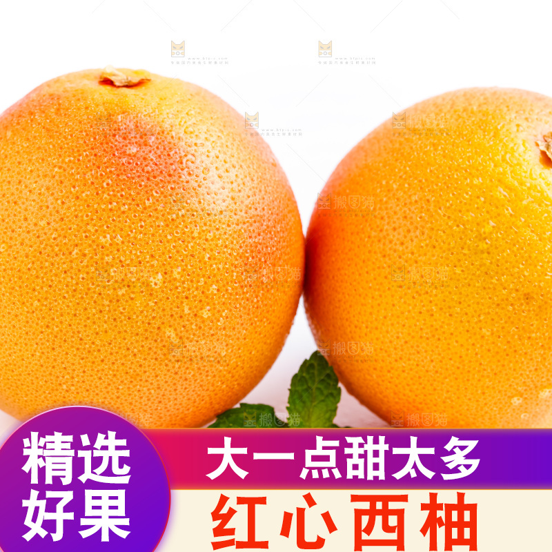 白底上摆放着西柚