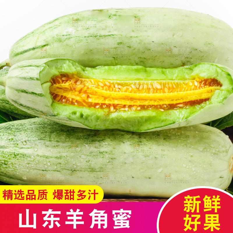 木盒里装着山东羊角蜜甜瓜