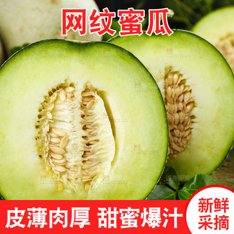深底上放着切开的新鲜的网纹蜜瓜