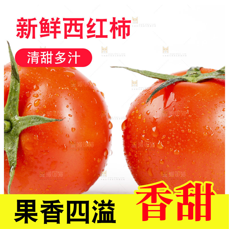 白底上的西红柿