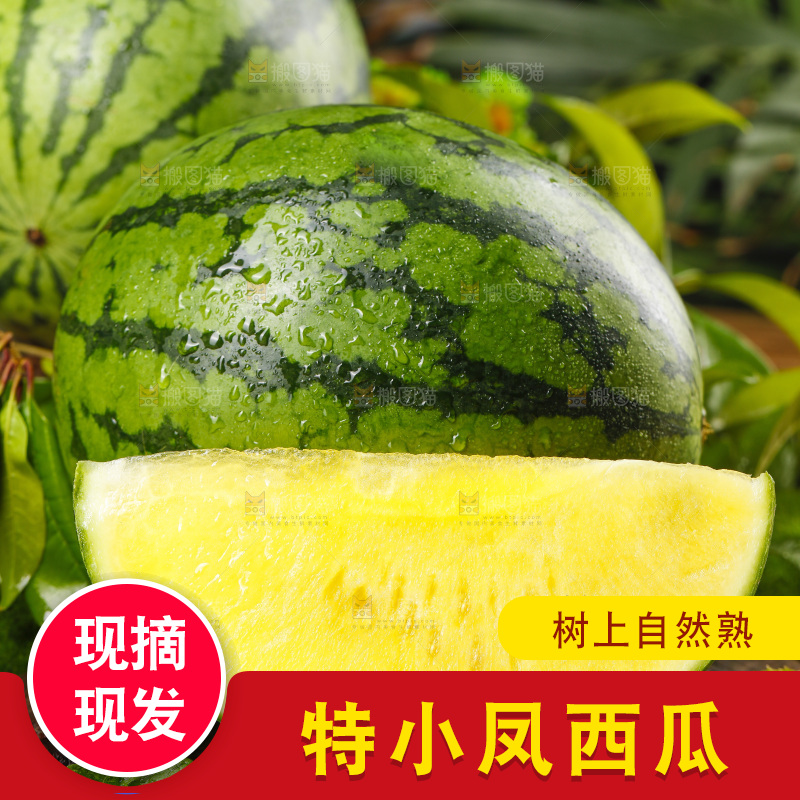 木底上放着切开的特小凤西瓜
