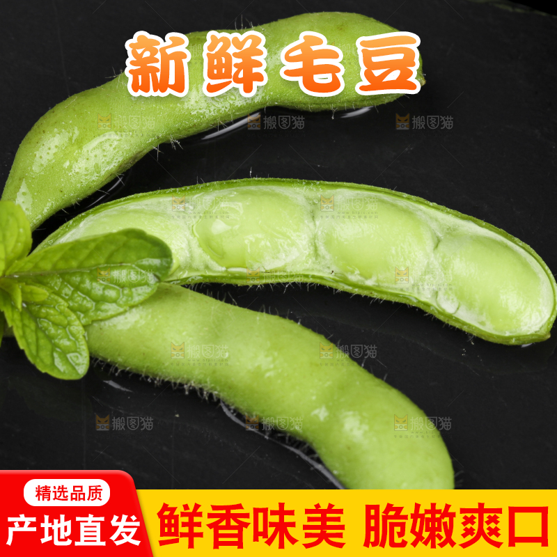 深底上放着新鲜毛豆