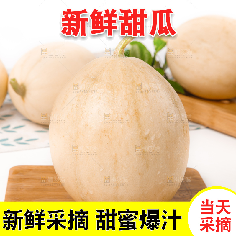 木底上放着新鲜的阎良蜜瓜