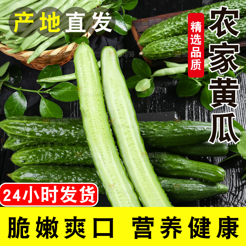 黑底上放着切开的新鲜青瓜