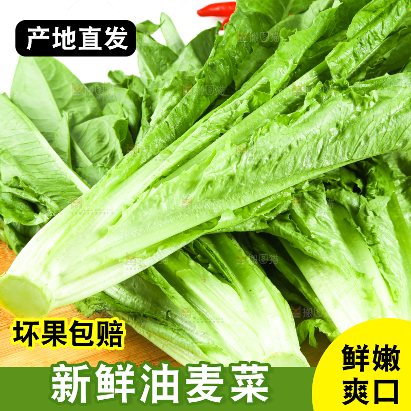 木板上的嫩油麦菜