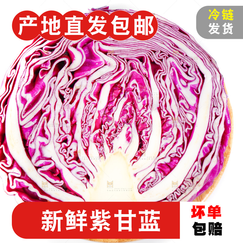 篮子里放着紫椰菜