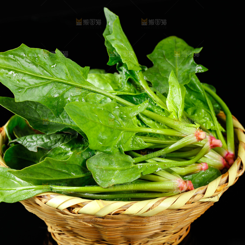 黑底上的菠菜