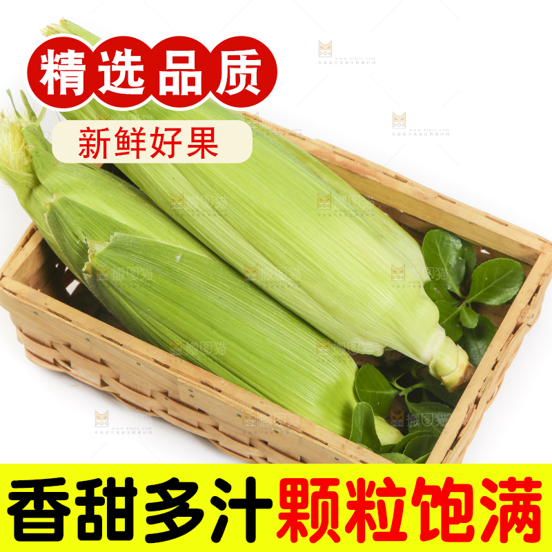 竹篮里面放着玉米