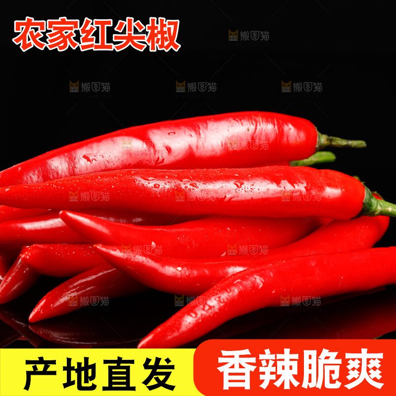 黑底上放着辣椒