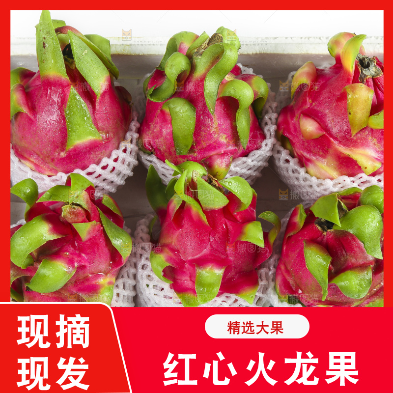 手拿一盒火龙果