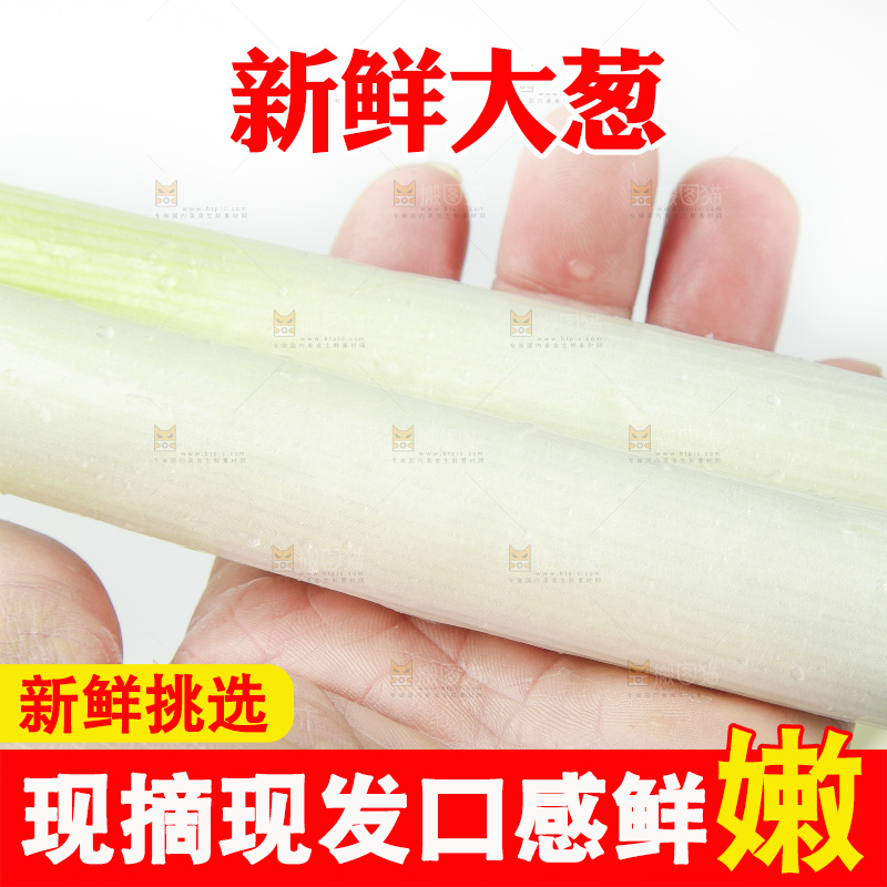 手里拿着山东大葱