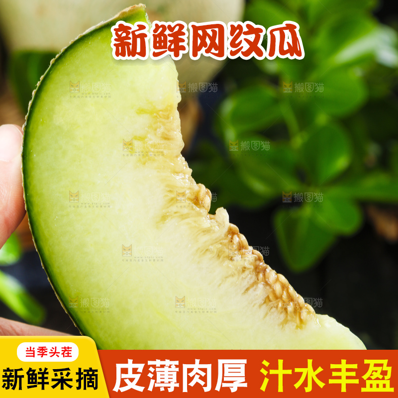 手拿切开的海南玫珑蜜瓜