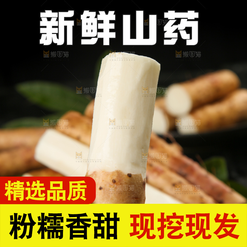 手里拿着白山药