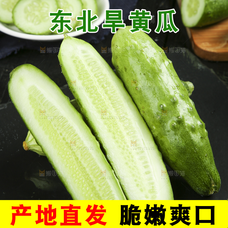 黑底上放着切开的小黄瓜
