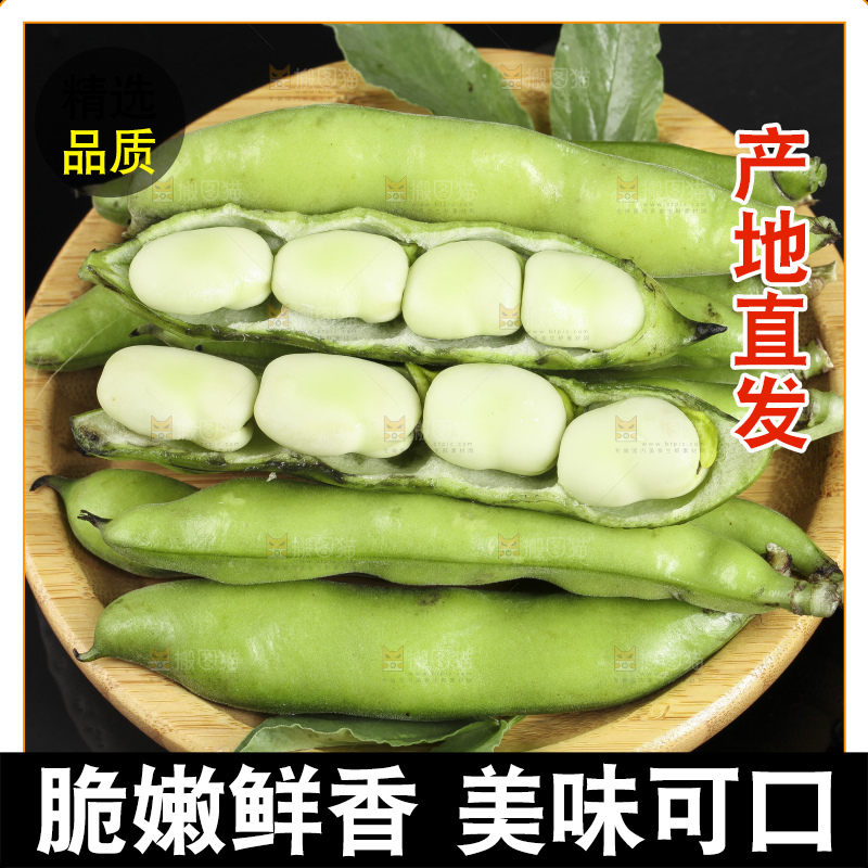 深底上放着新鲜兰花豆