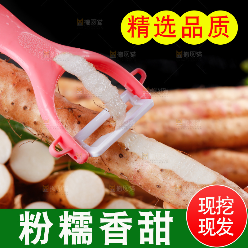 手里拿着新鲜山药