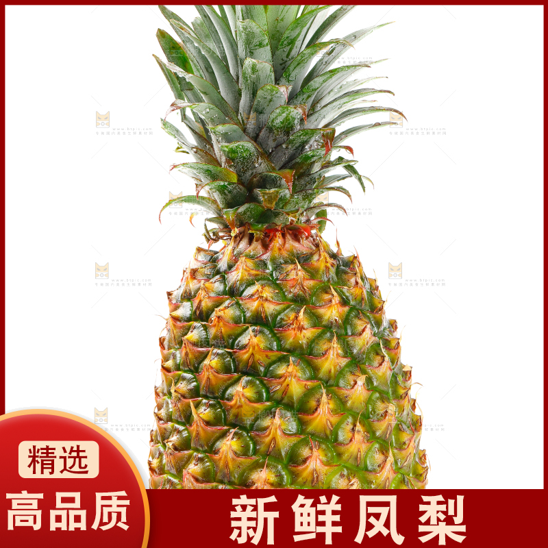 白底上放着凤梨