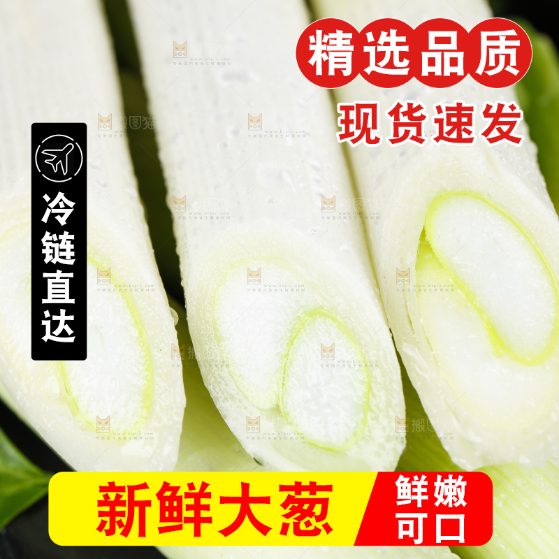 黑底上的新鲜大葱