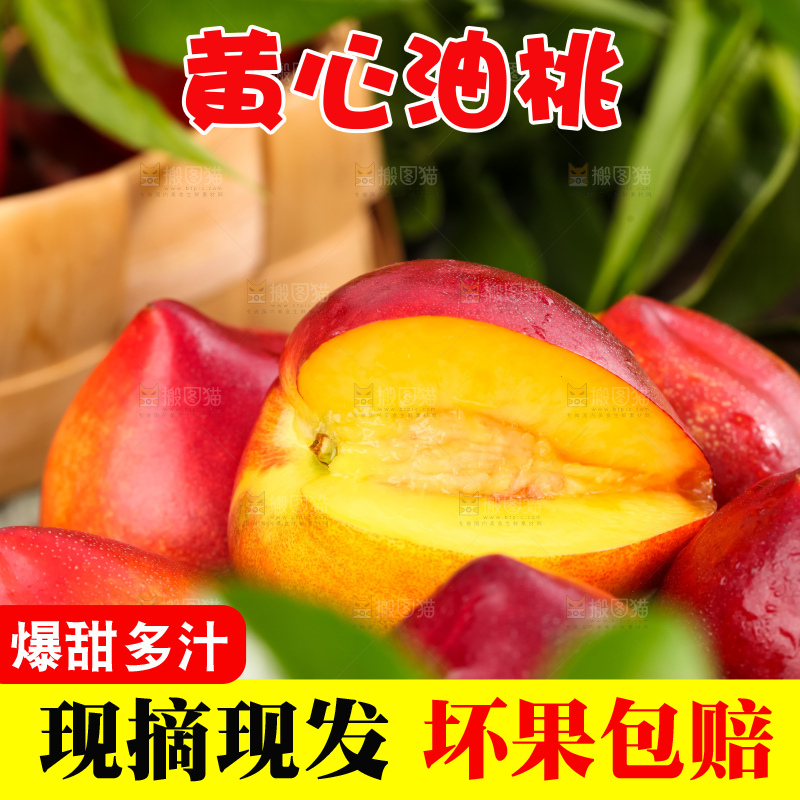 盘子里的山西黄心油桃