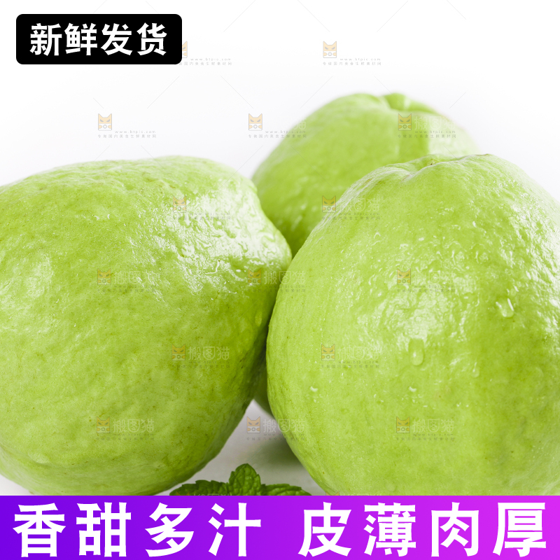 白底上放着白心芭乐