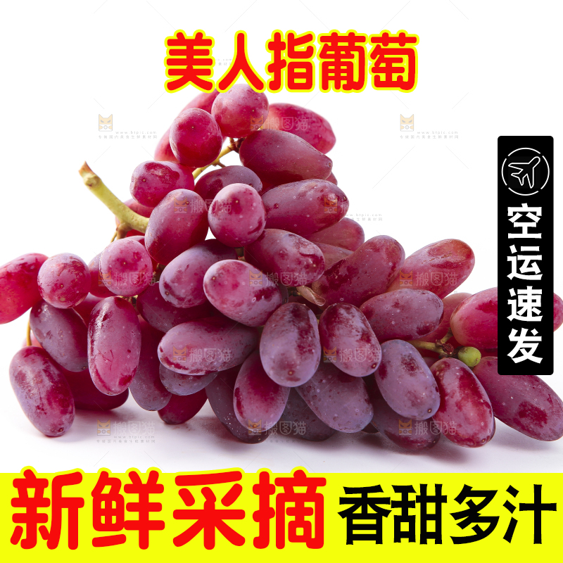 白底上放着美人指葡萄