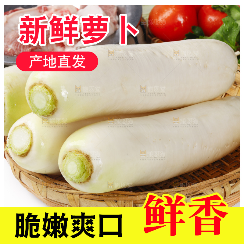 白底上放着萝卜