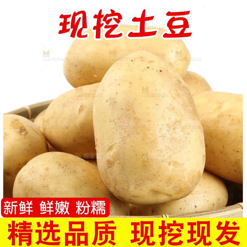 篮子放着土豆