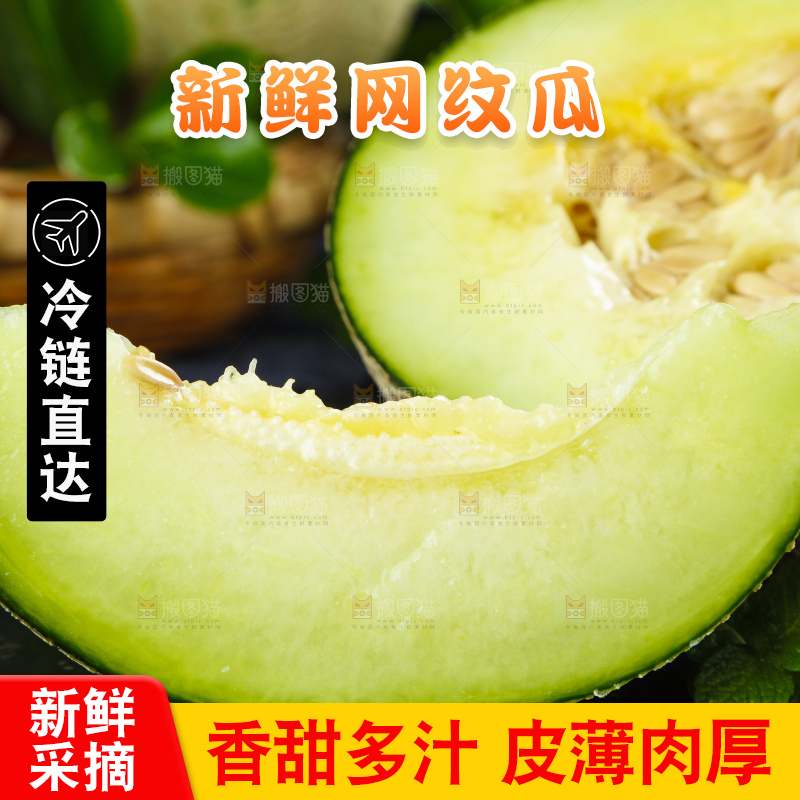 深底上放着切开的山东网纹蜜瓜