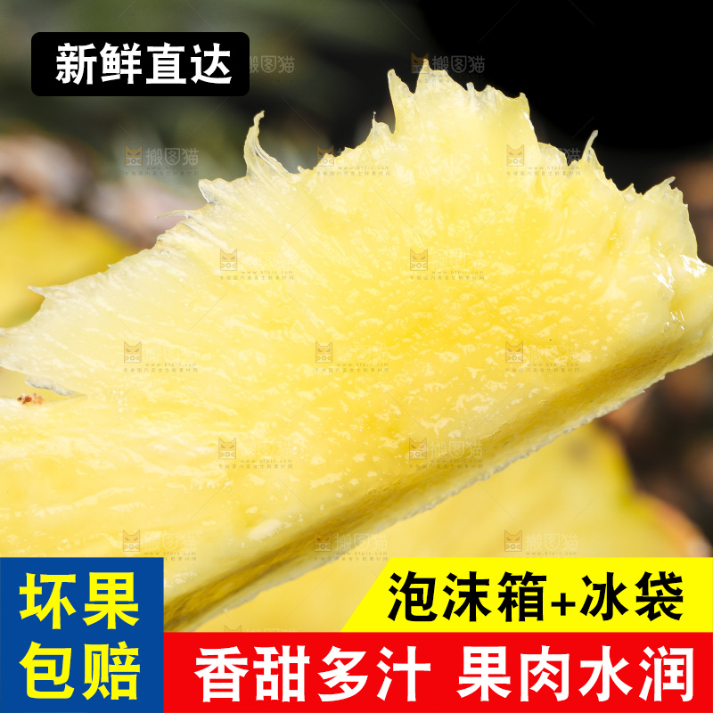 手拿海南金钻凤梨果肉
