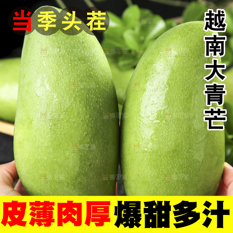 手拿着青皮芒果