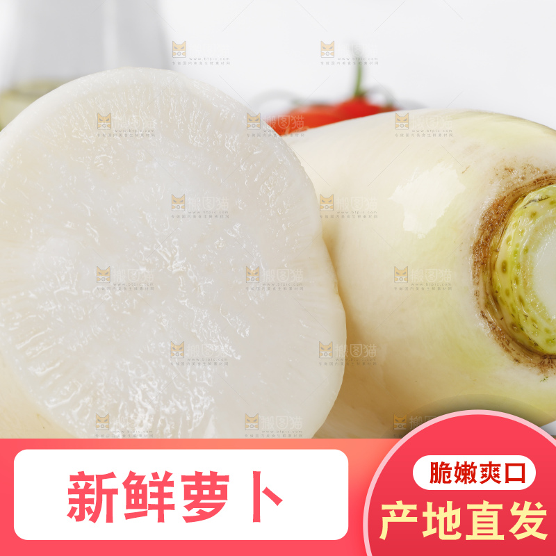 白底上放着萝卜