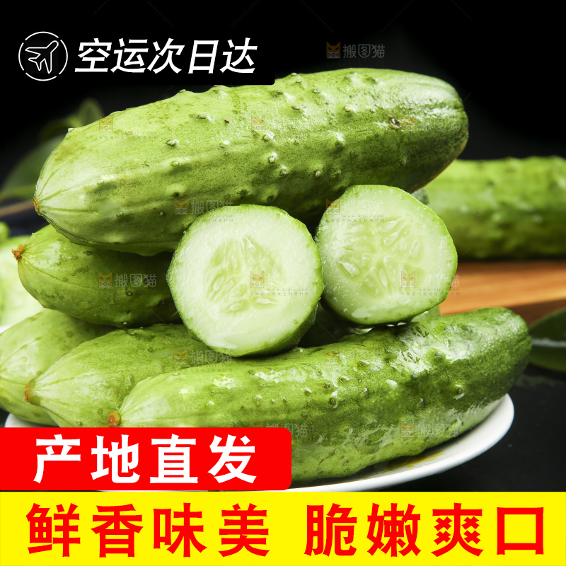黑石板上放着一盘切开的山东旱黄瓜