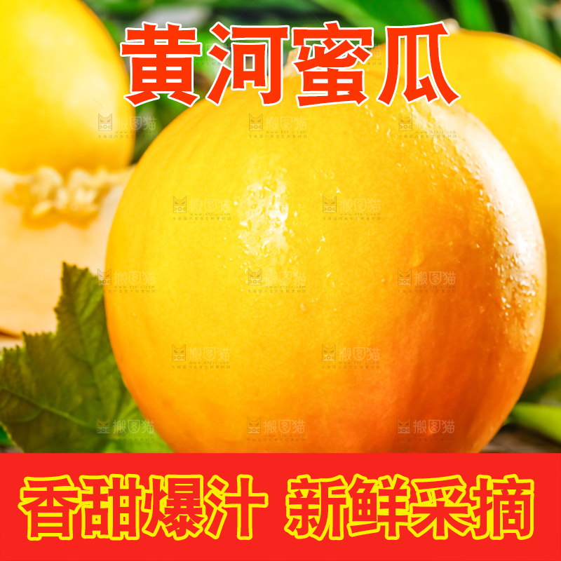 黑底上放着新鲜黄河蜜瓜