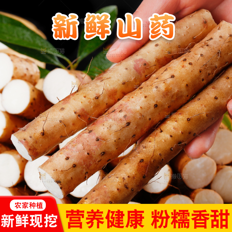 手里拿着新鲜山药