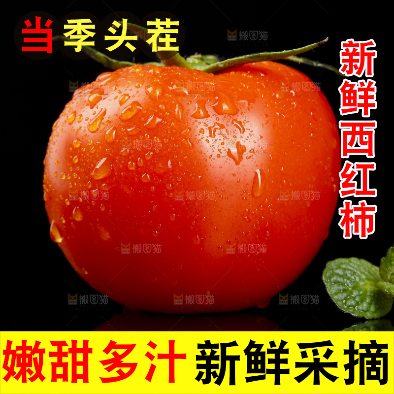 黑底上摆放着西红柿