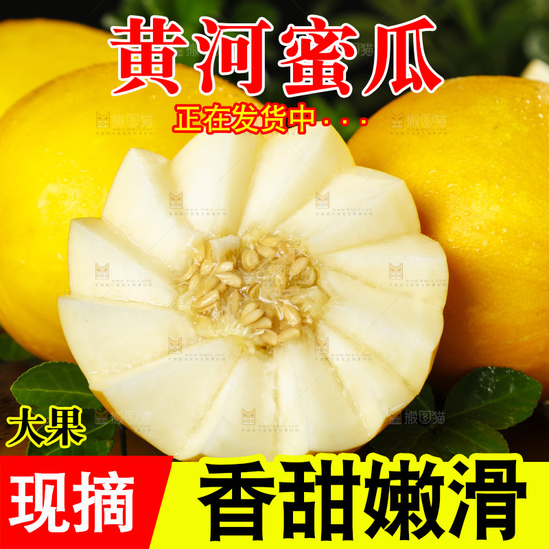 黑底上放着切开的陕西黄河蜜瓜