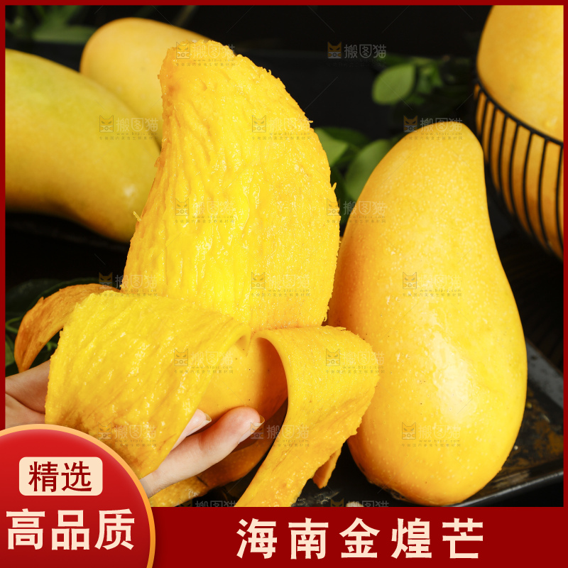 手拿剥皮的海南金煌芒