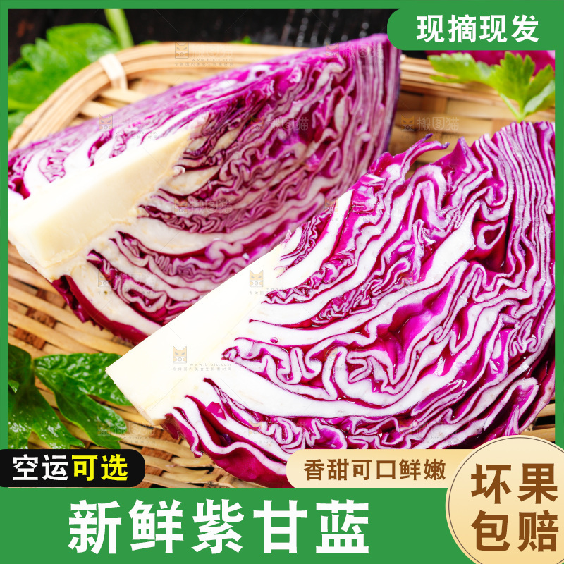 篮子里放着紫包菜