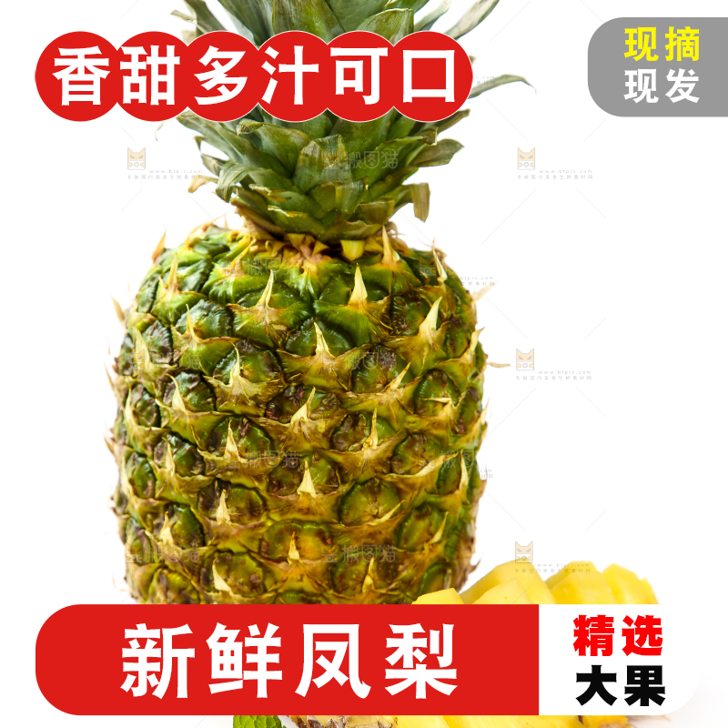 白底上的凤梨
