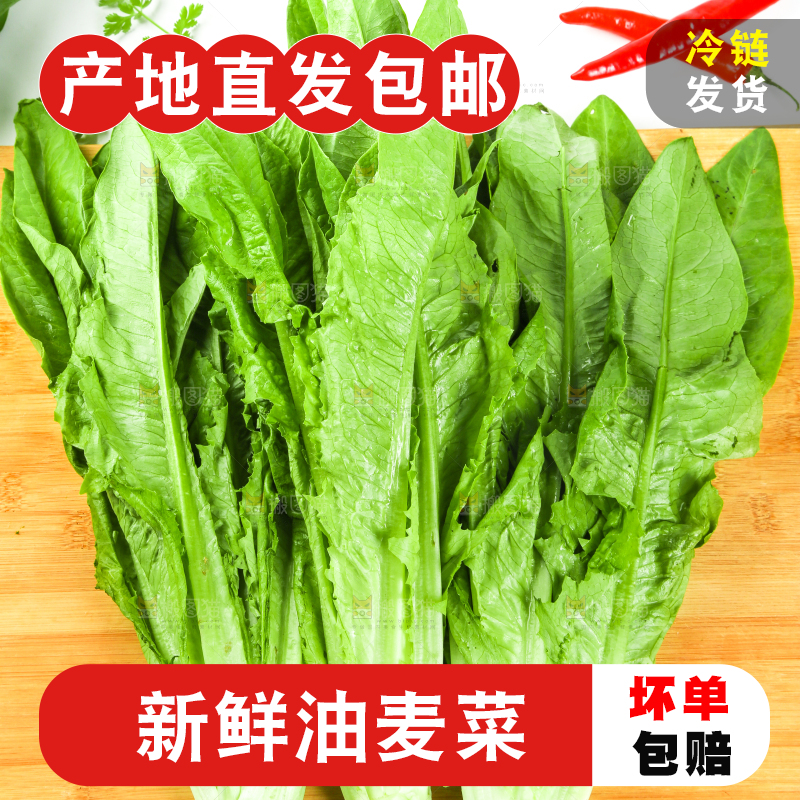 木板上的嫩油麦菜