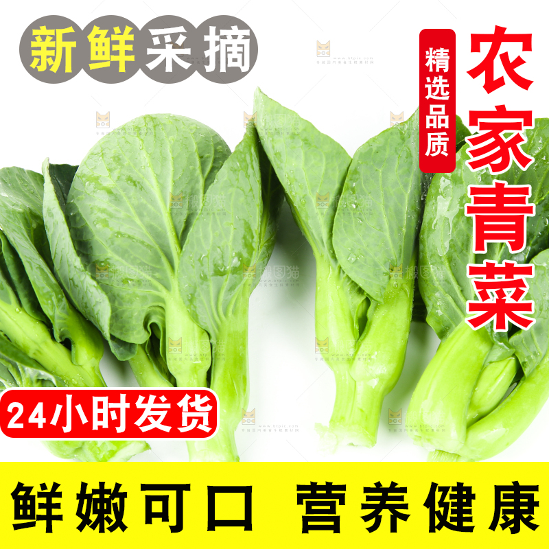白底上放着青菜