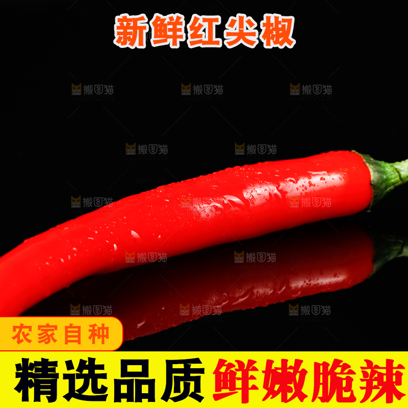 黑底上放着辣椒
