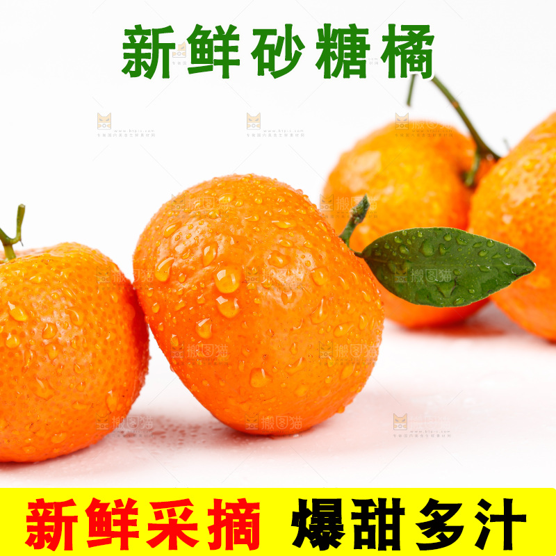 白底上放着砂糖橘