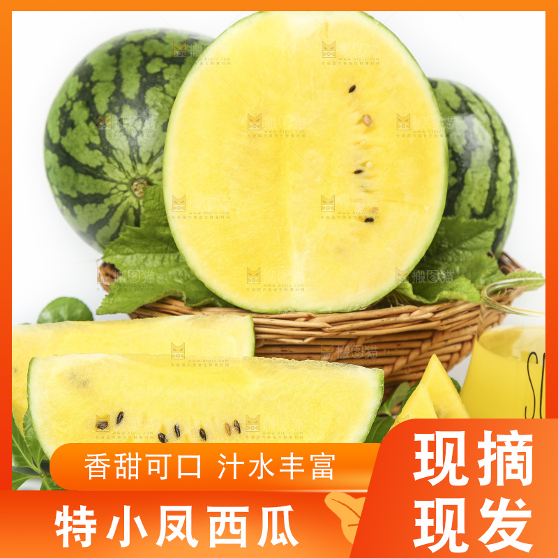 白底上放着切开的江苏特小凤西瓜