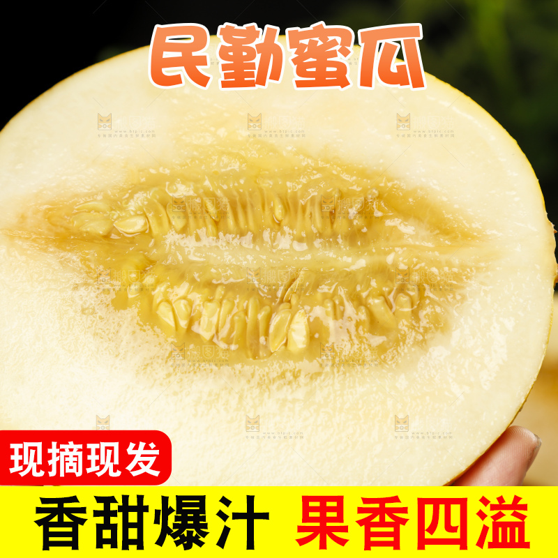 手拿切开的陕西黄河蜜瓜