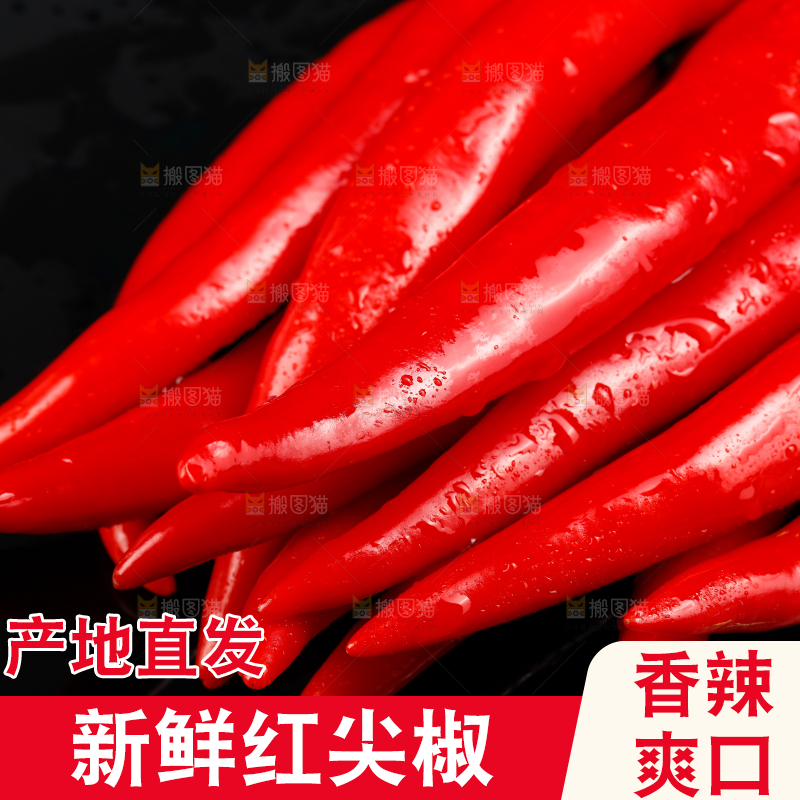 黑底上放着辣椒