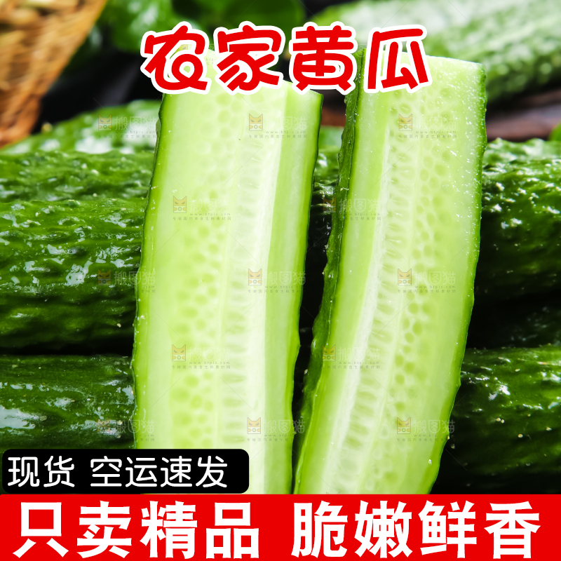 黑底上放着切开的新鲜青瓜
