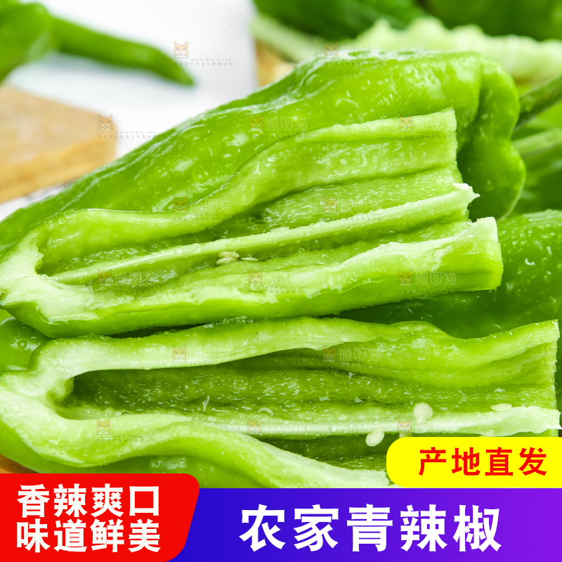 格子底上放着青辣椒