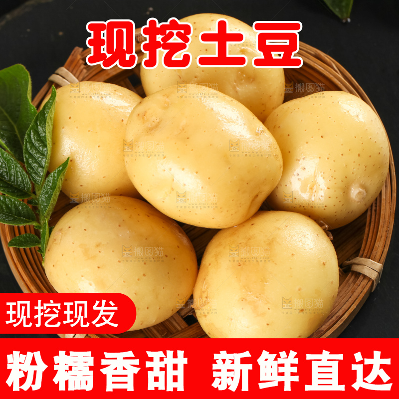 竹篮里装着小土豆