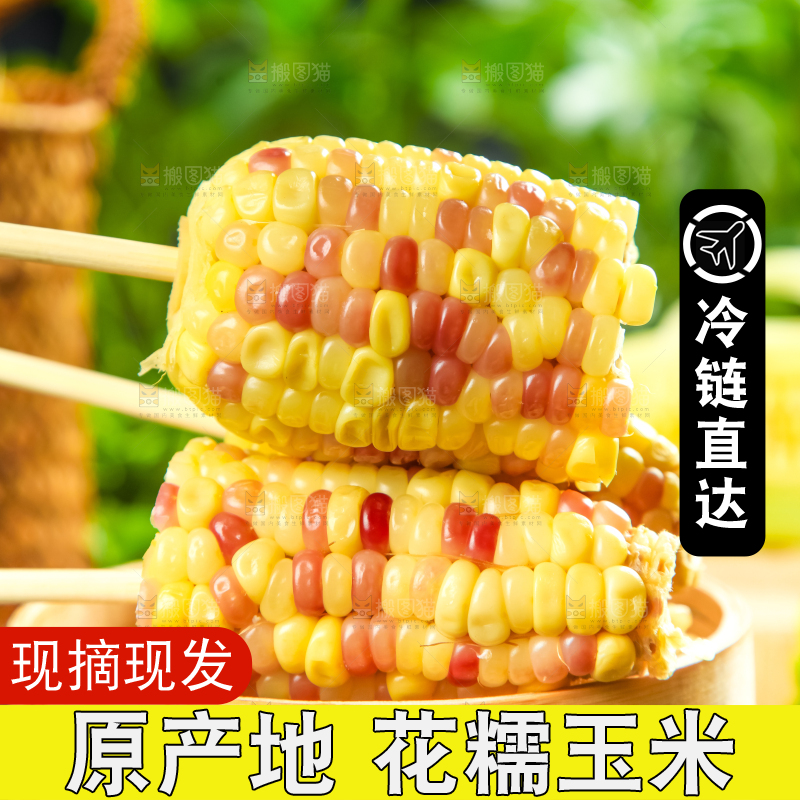 筷子插着花玉米